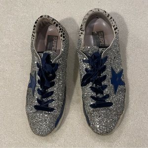 Golden Goose Silver Glitter Sneakers